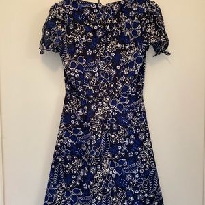 J.Crew Blue Floral Wrap Dress
